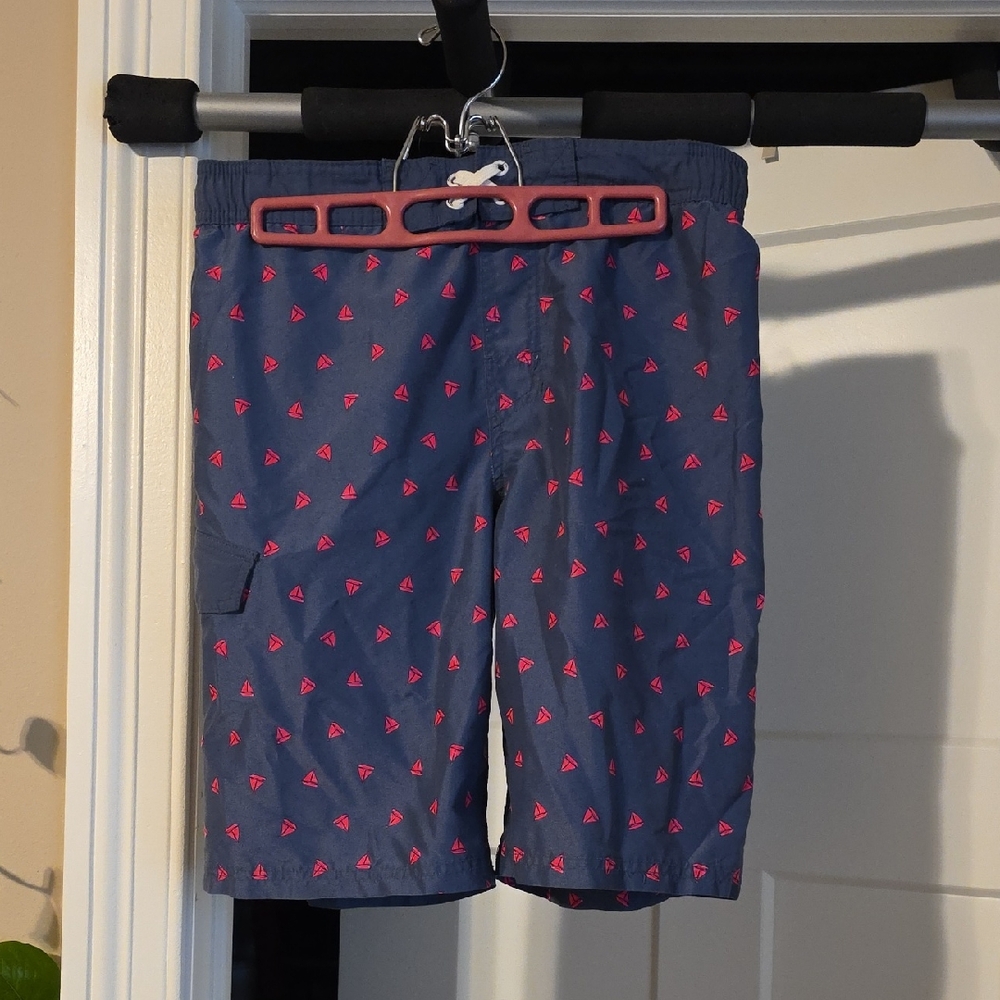 Cat & Jack Navy Swim Trunks with Pink Pattern